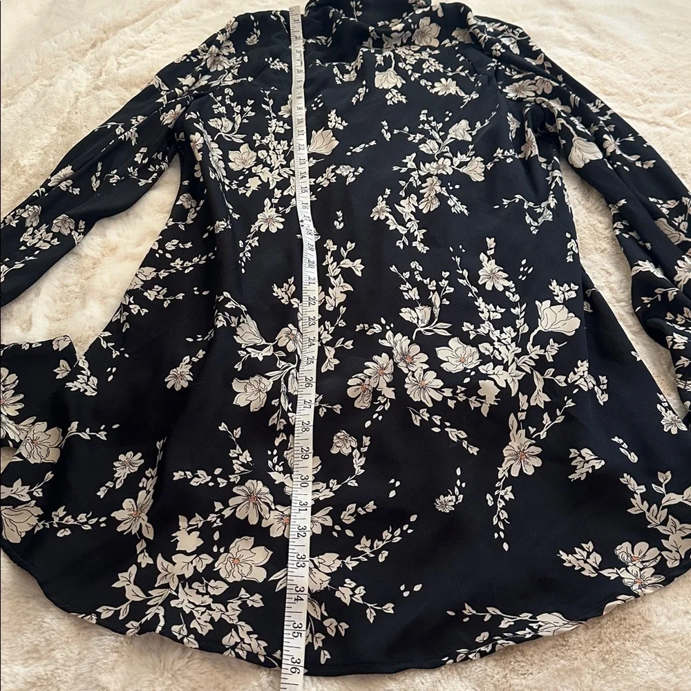 Free People Black Floral satin dress, L - Picture 7 of 14